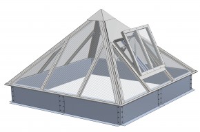 Зенитные фонари в форме пирамиды mcr Prolight